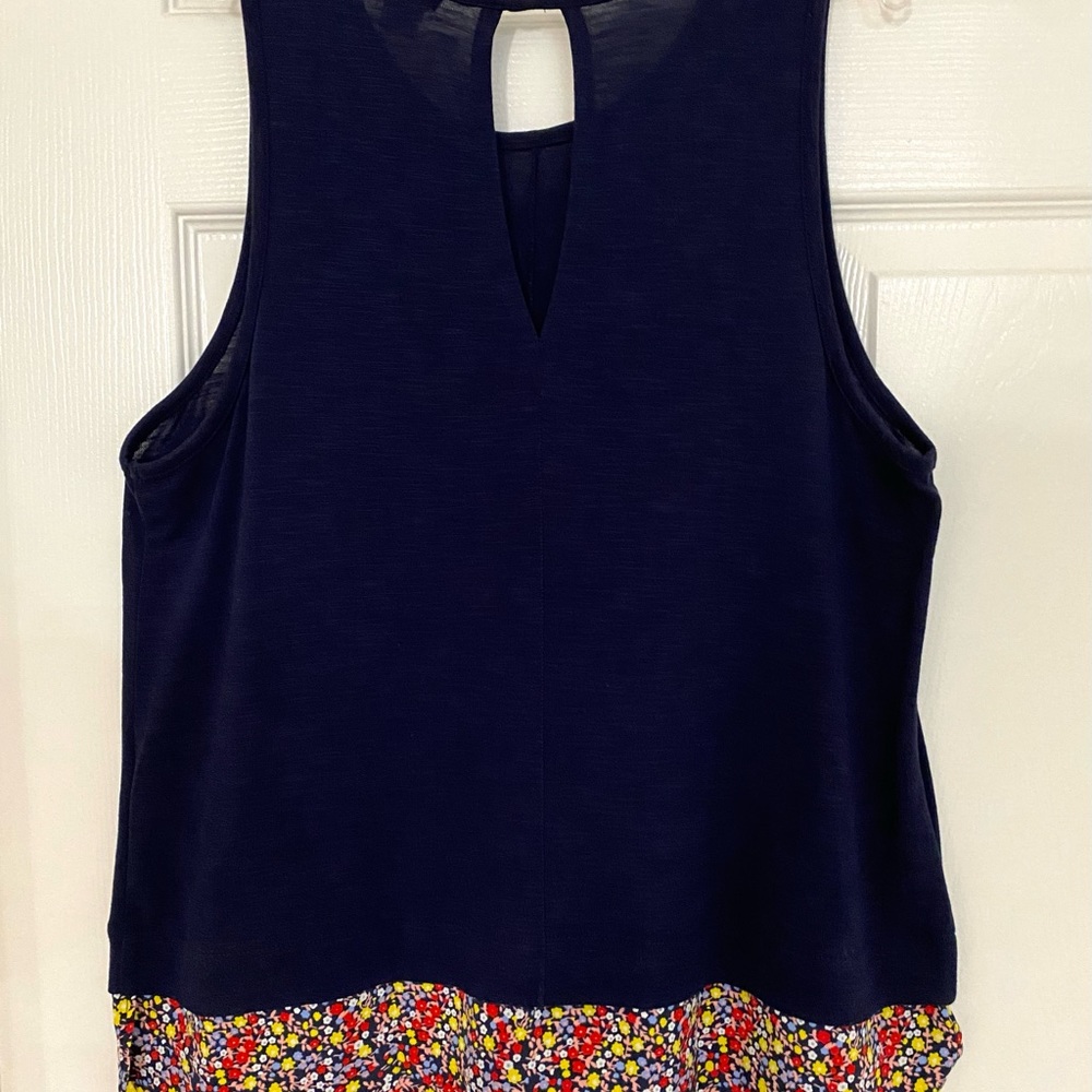 NWOT J Crew blue tank top, size Large.